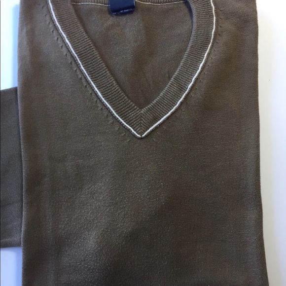 GAP V-Neck Brown Sweater M Long Sleeve Medium Men 100% Cotton - Picture 11 of 11